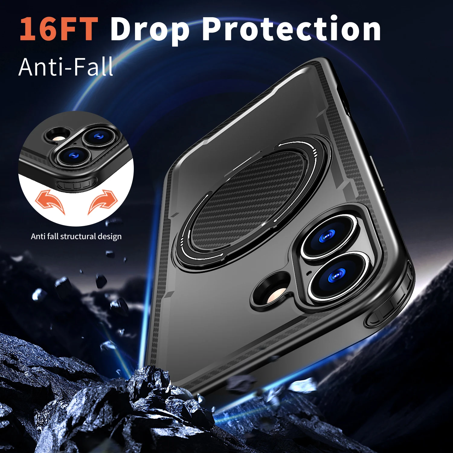 Enhanced Protection Ring Holder Case with Finger Grip