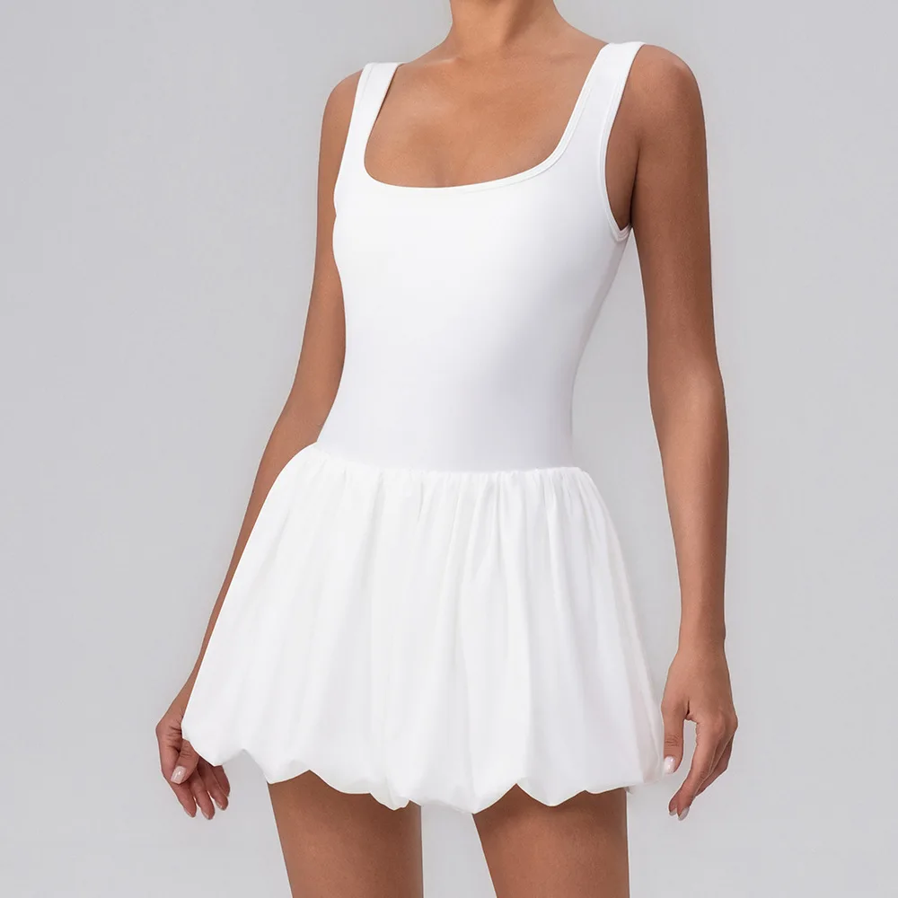Women Gym Yoga Fitness Shorts Dress Fake Two-piece Pocket Tennis Dress Sports Tracksuit Female Workout Sportswear Tennis Mujeres