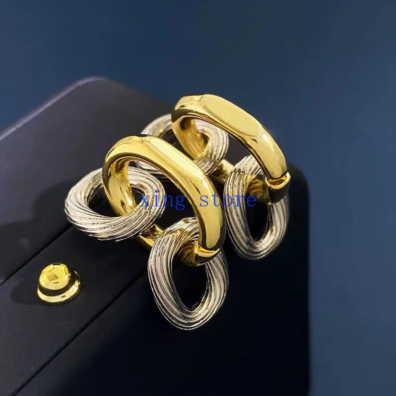 2024 New Fashion Retro Style Round Ring Buckle Pendant Men's and Women's Earrings