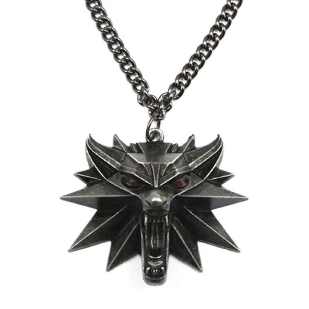 New Wolf Head Pendant Necklace for Men Metal Animal Red Eyes Neck Chain Women Boys Girls Charm Jewelry Gifts |