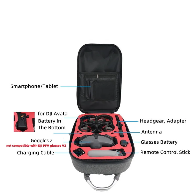 Drone Zaino Crosta Custodia Borsa Impermeabile Per Occhiali Dji 2 Accessori Borsa A Batteria Custodia Portatile Per Dji Avata Drone