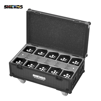 SHEHDS 8/10 PCS 6x18w Wireless Battery Par With Flight Case RGBWA+UV WIFI APP Control Light For DJ Disco Wedding Stage Lighting 2