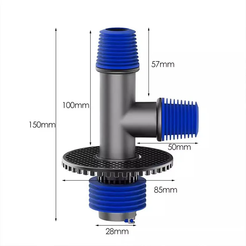 Universal Washing Machine Floor Drain 2 in 1 Sewer Drain Connector Sink Sewer Washroom Accessories Hose Adapter Disposer