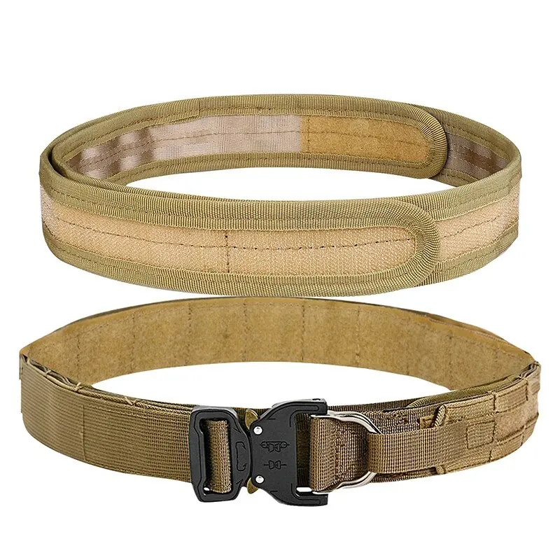 1.5-Inch Tactical MOLLE Combat Belt Equipped with Inner Belt and Inner Non-Slip Pad 2-in-1 Quick-Release System Belt combat belt