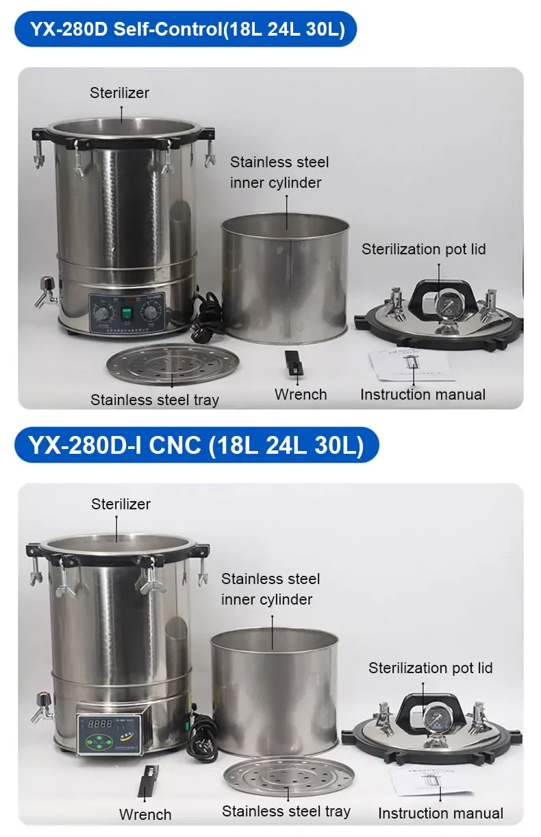 Digital Display Automatic Autoclave Sterilizer Overpressure Self-venting Labs Po