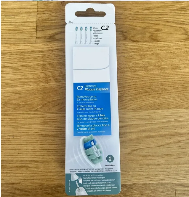 4Pcs Replacement Toothbrush Heads Plaque Defence Electric Toothbrush Head Toothbrush Brush Head for Philips Sonicare C2 Optimal 6