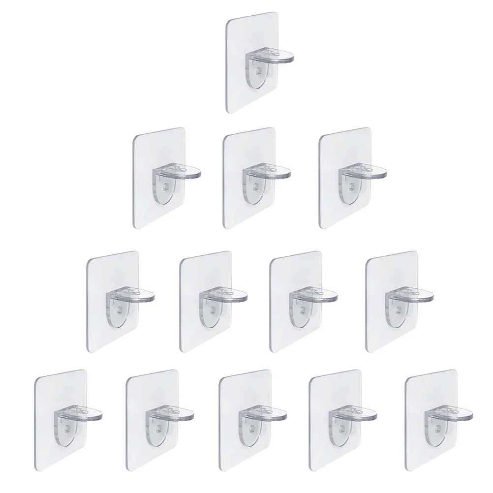 16 Pcs Shelf Pegs Partition Sticker Hook Holder Cabinet Adhesive Cupboard Plate Supporter Layer Retainer