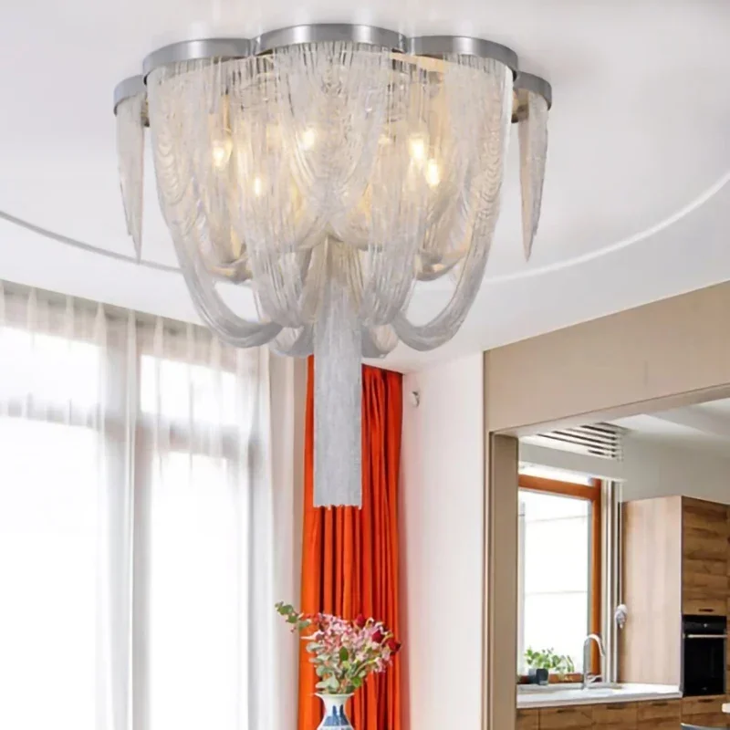 

Nordic Design Italian Chain Chandelier Luxury Chandelier Tassel Lighting Home Deco Living Room Dining Room Restaurant Decoration
