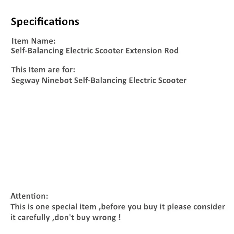 JayCreer Self-Balancing Electric Scooter Extension Rod For Segway Ninebot S