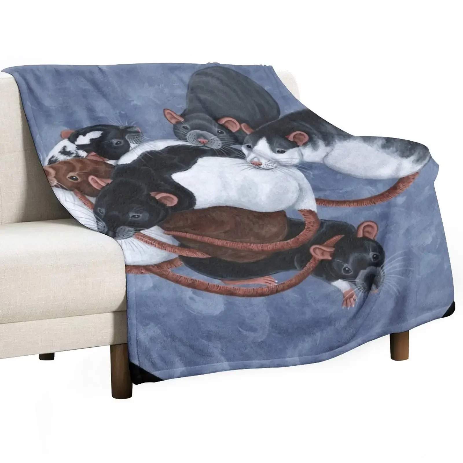 

Rat Pile Throw Blanket warm for winter Flannel Blankets