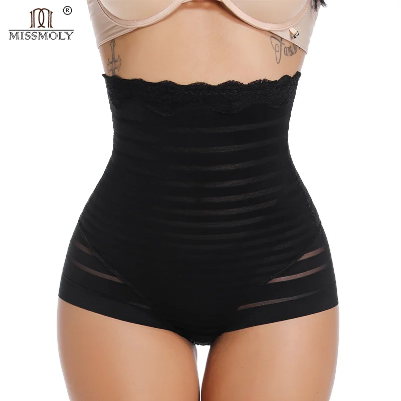 

High Waist Control Panties For Women Sexy See Through Abdomen Slimming Underwear Shaper MISS MOLY Lace Up Butt Lifter Lingeries