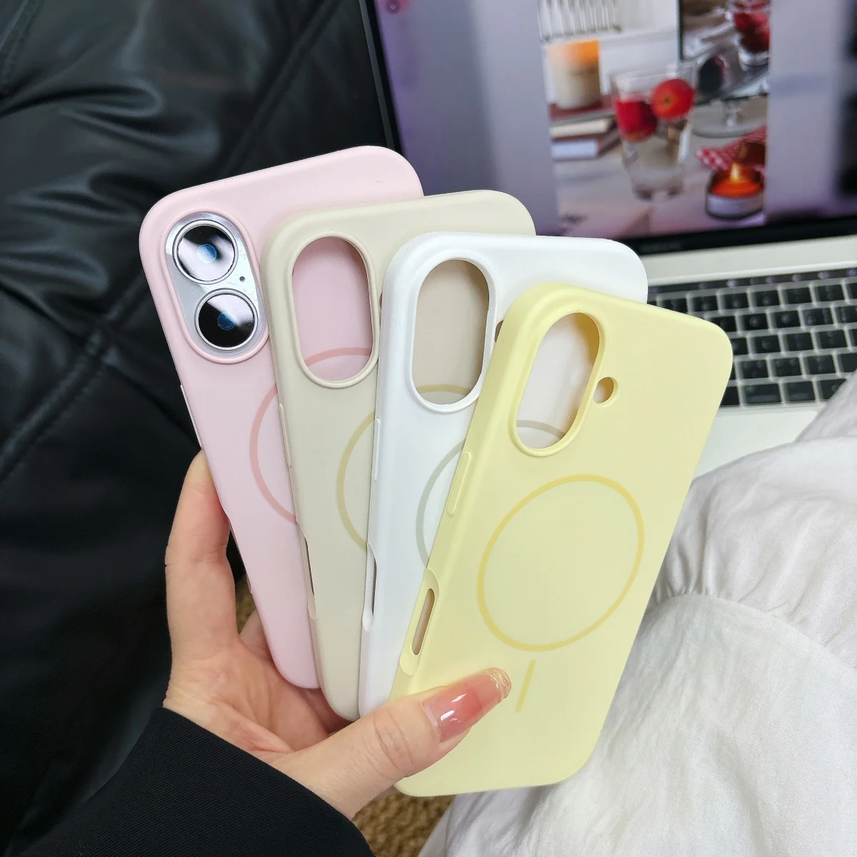 Vibrant Silicone Fluorescent Phone Case with Magsafe Compatibility