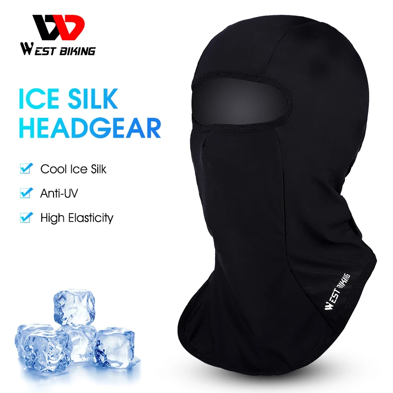 WEST BIKING Ice Silk Headgear Summer Bicycle Scarf Full Face Cover Balaclava Fishing Men Women Hat Outdoor Sport Anti-UV Cap