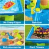Water Table for Toddlers 4 in 1 Kids Portable Water Play Table Beach Toys 24PCS Sensory Activity Splash Table Toys for Children 4