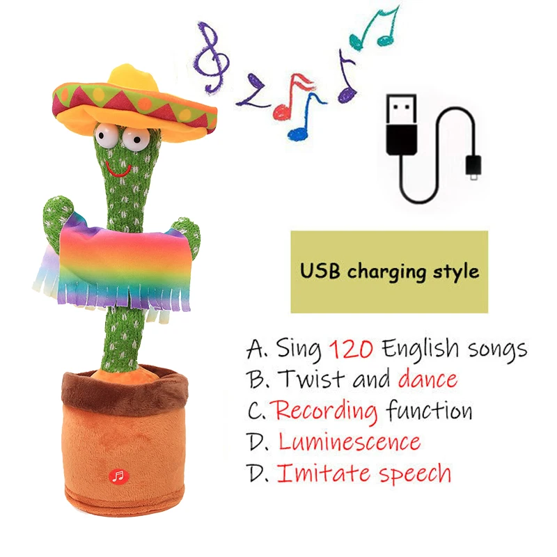 2022 Dancing Cactus Speak Electronic Plush Toys Twisting Singing Dancer Talking Novelty Funny Music Christmas Gifts Bluetooth 