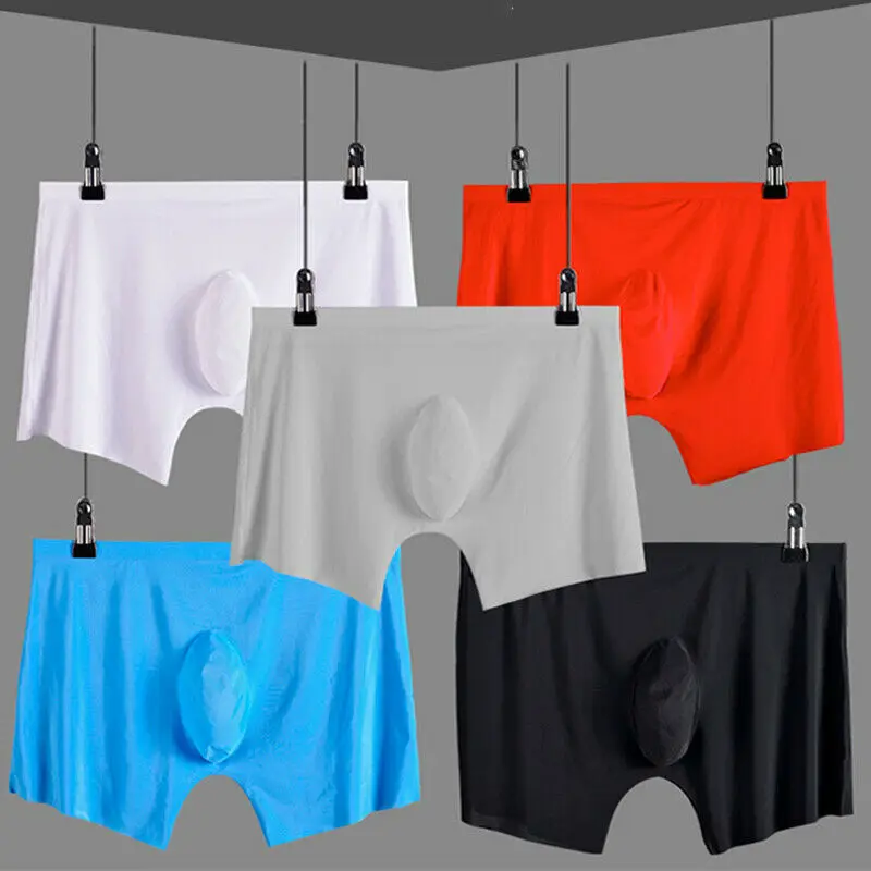 Seamless Ice Silk High Elastic Men's Boxers Underwear Breathable Comfy