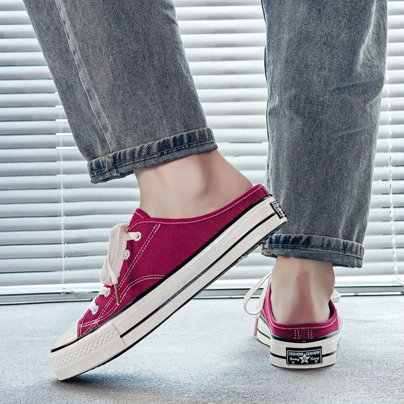 รูปสินค้า รองเท้าผ้าใบครึ่งเท้า แฟชั่นสุดเท่ ใส่สบายทุกท่า