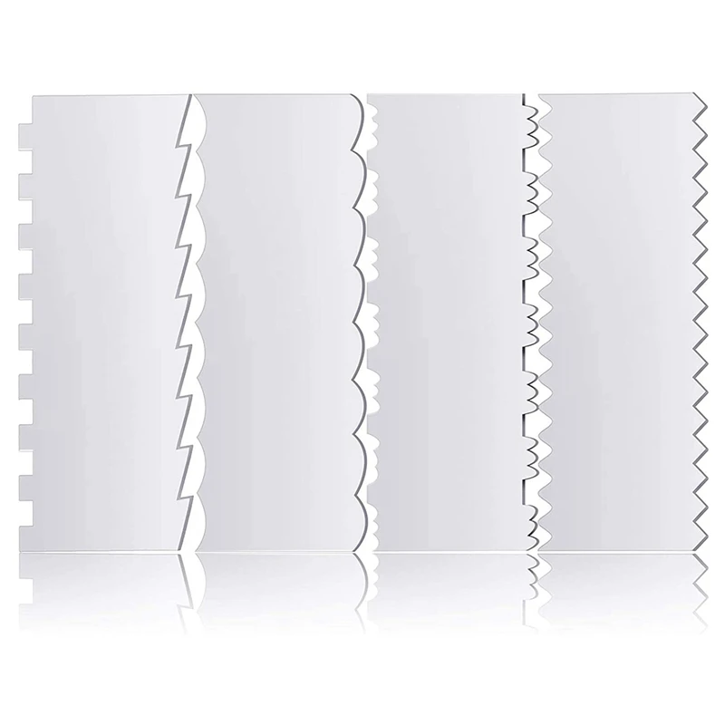 

4 шт., прозрачный акриловый скребок для торта