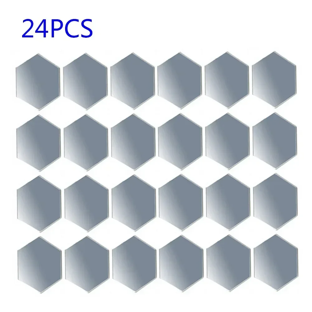 Wall Sticker Mirror Wall Sticker Mirror Stickers Hexagon Wall Stickers Removable Art Decal Home Decor Mural DIY 24Pcs 3D Home Decoration Supplies