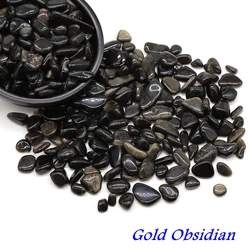 Natural Stone Crystal Chips for Reiki Healing and Home Decor (Gold Obsidian)