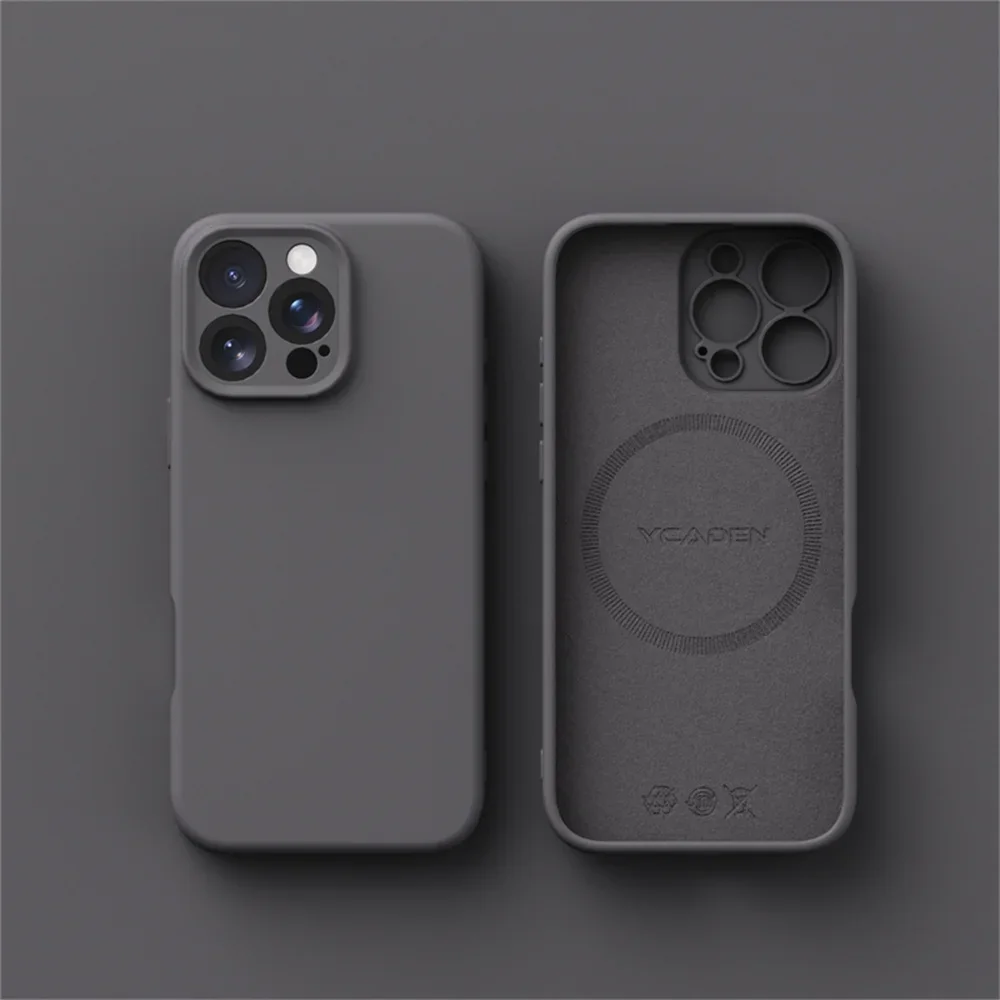 Luxury Liquid Silicone MagSafe-Compatible Phone Case with Wireless Charging Skin