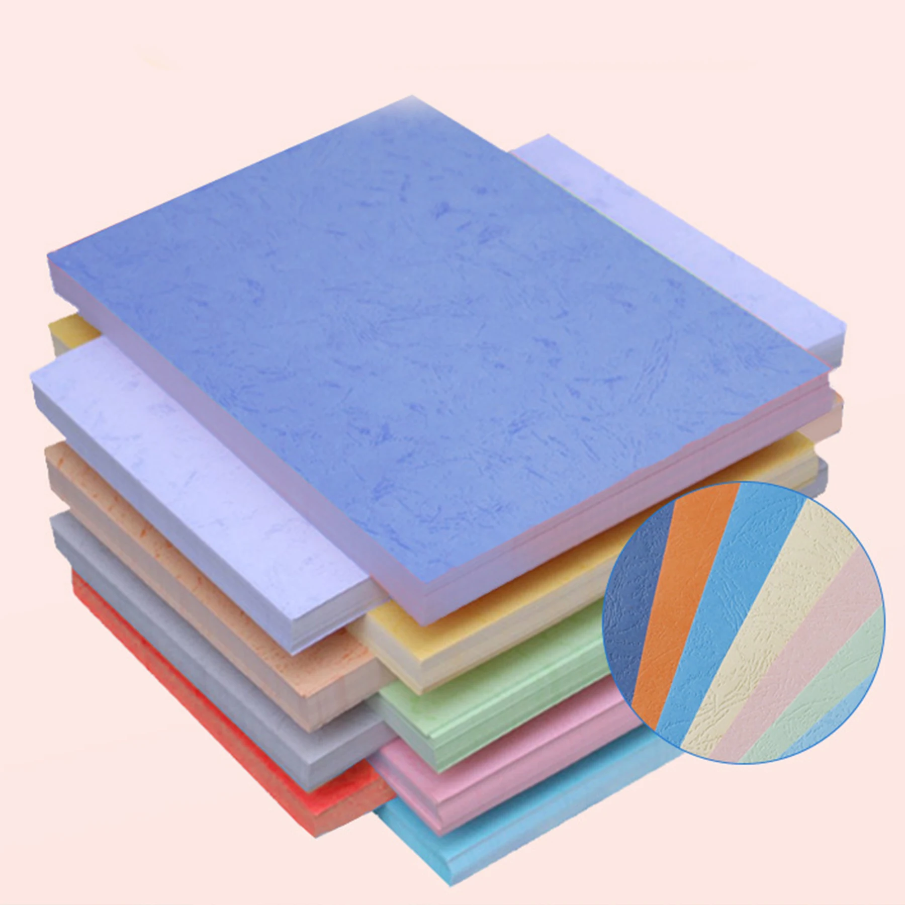 A4 Color Textured Cardstock Paper, 50 Sheet 220gsm Faint Texture, Double-Sided Printed Colored Paper, Premium Craft Thick Paper