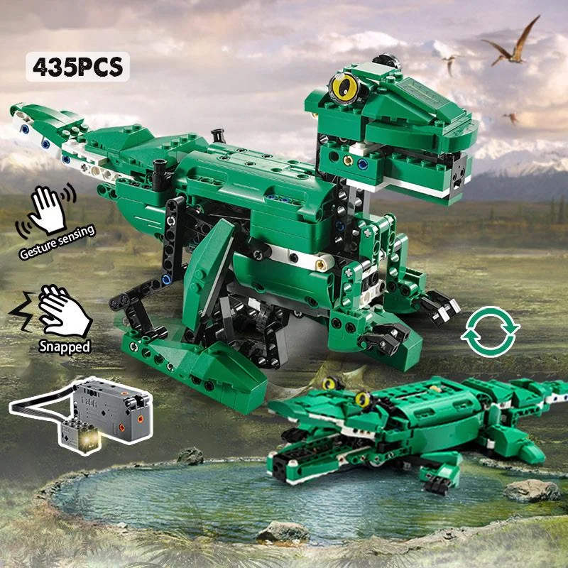 

Electric Dinosaurs Building Blocks Technical Voice/Light Control Bricks Toy Gift For Children