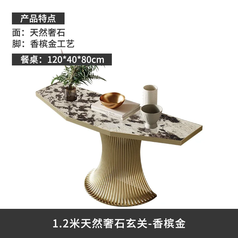 

High-end Luxury Stone Porch Light Luxury Small Kiln Special-shaped Porch Table Villa Hotel Lobby TV Table Stand