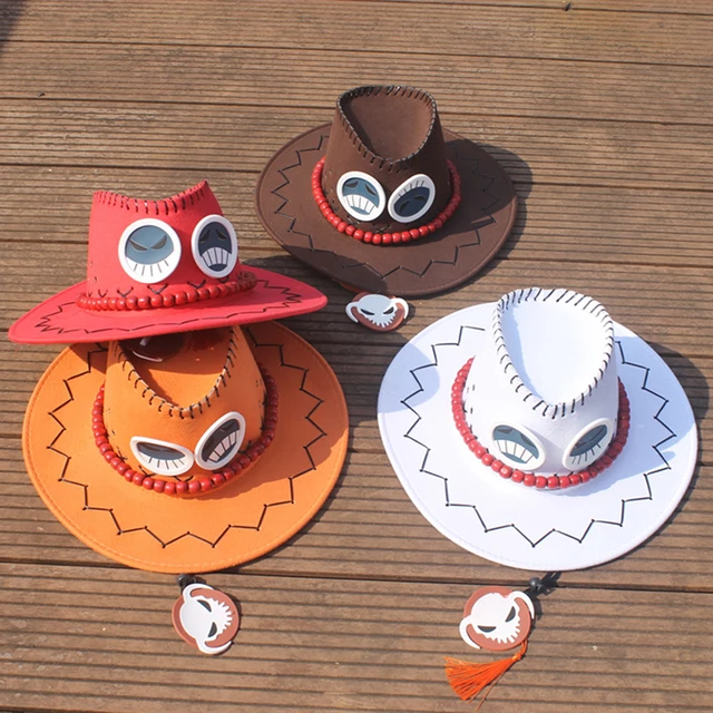 Anime One Piece Portgas D Ace Monkey Cowboy Hat Luffy Cosplay Sunhat Tony  Chopper Trafalgar Law Bucket Hat Cartoon Costume - AliExpress