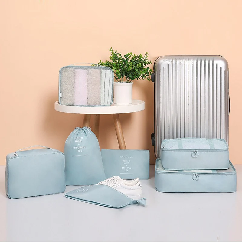 Travel Essentials: 7-Piece Packing Cubes Set for Organized Luggage Storage