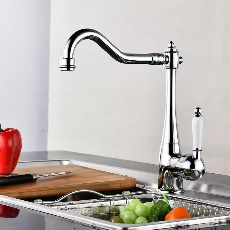 Description Picture 2 of itemAntique Bathroom Faucet Black Basin Chrome Kitchen Brass Sink Mixer Sink Mixers Tap Hot Cold Water Crane