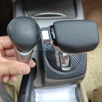 Perforated leather carbon fiber Gear stick auto Shift Knob for Honda Civic G8 8gen G9 2006 2010 2011 2015 interior Accessories 1