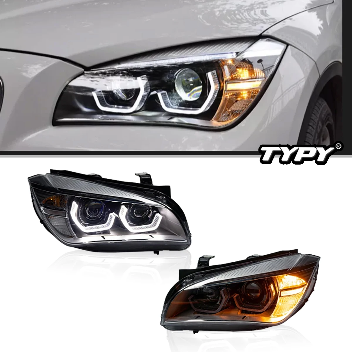 

TYPY Car Light For BMW X1 E84 2011-2015 Double Lens Headlights LED Projector Front Lamps DRL Daytime Running Lights