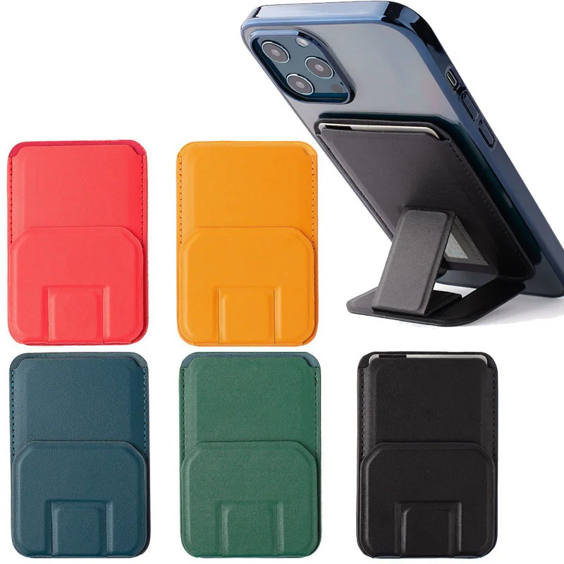 

For Magsafe IPhone 12 13 14 Pro Max Mag Safe Back Cover With Stand Magnetic Magsafe Premium Leather Wallet Card Bag Holder Cases