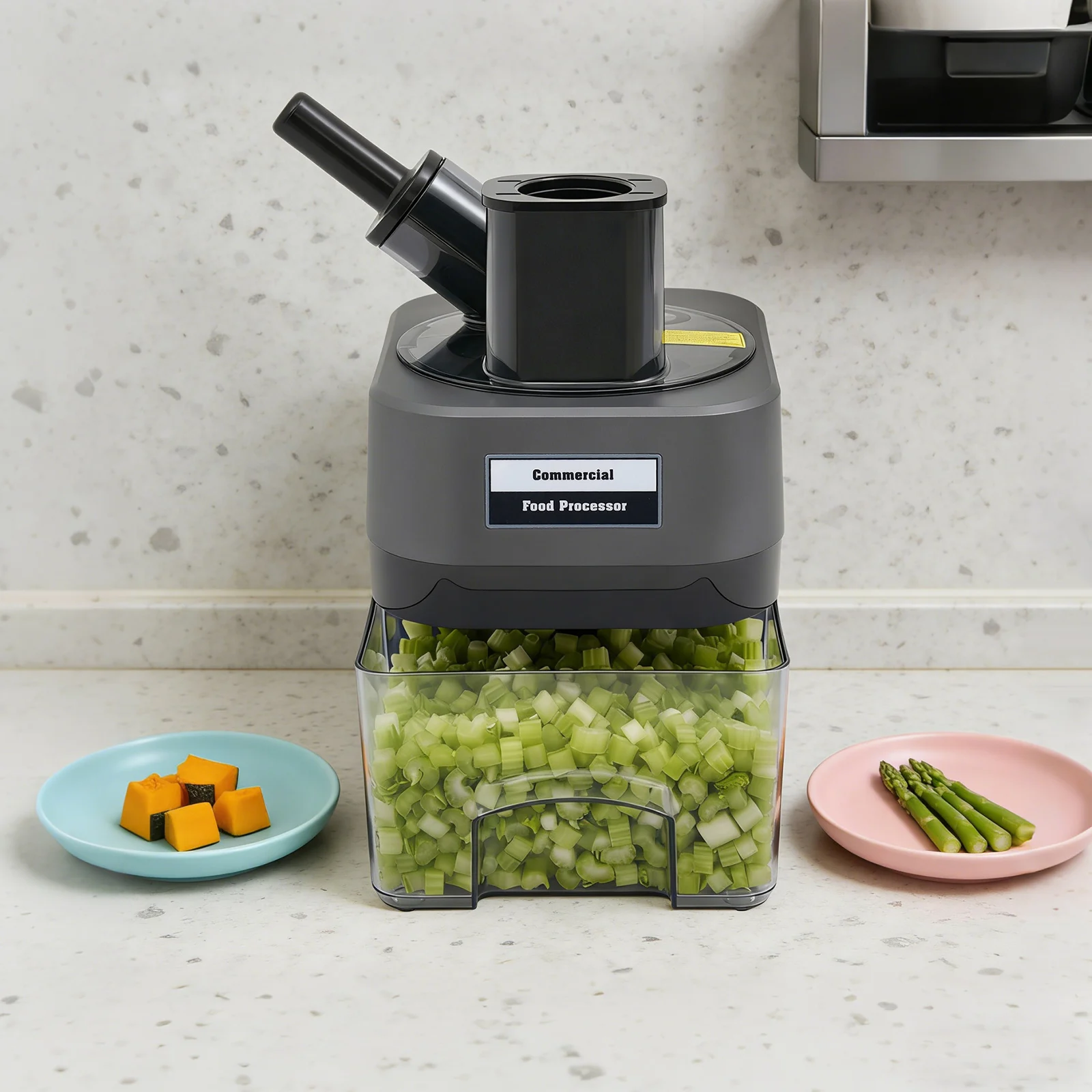 110V 100W Electric Vegetable Cutter, Commercial Vegetable Dicer, Vegetable Cutting Machine With 8mm-thick Stainless Steel Blades For Restaurants, Hotels, Cafeterias, Households 1