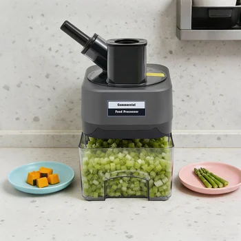 110V 100W Electric Vegetable Cutter, Commercial Vegetable Dicer, Vegetable Cutting Machine With 8mm-thick Stainless Steel Blades For Restaurants, Hotels, Cafeterias, Households 1