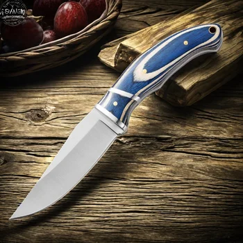 Manico in legno blu Mannaia forgiata fatta a mano Coltelli da chef Coltello da macellaio Coltello da cucina con manico completo Copri coltello regalo 1
