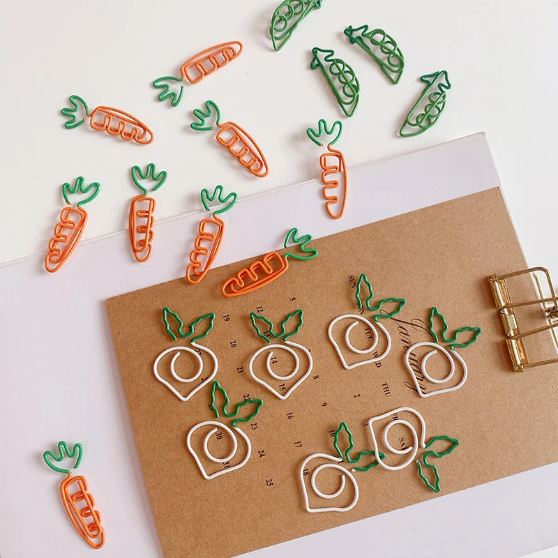 File Memo Clip Metal Bookmark Decorative Vegetables Shaped Mini Paper Clip