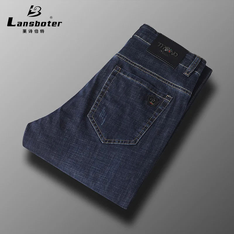 

Джинсы мужские прямые стрейчевые, деловые брюки из денима, повседневные, весна-осень
