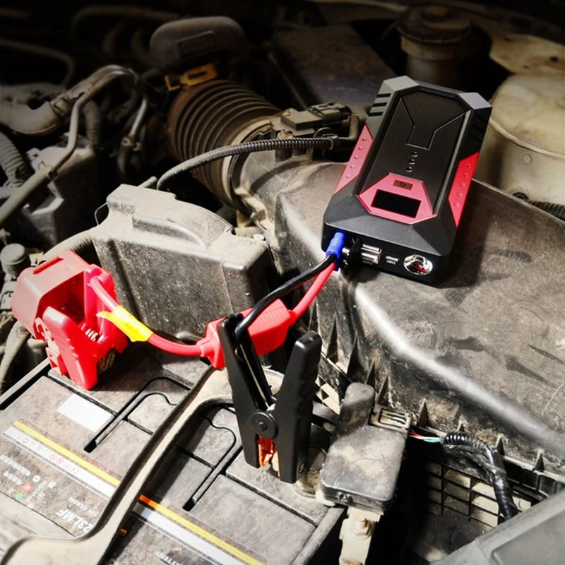 Emergency Car Battery Starter Booster 18000mAh 12V Car Jump Starter Portable Power Bank Petrol Diesel Starting Device Cables