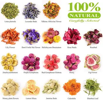 9 Bags Natural Dried Flowers ,Rose, Lavender, Jasmine Herbs Kit DIY Soap,Candle, Bath,Resin Jewelry Making,Home Wedding Decor 2