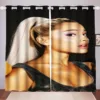 Ariana Grande Curtain Home Decoration, Star Celebrity Window Decoration, Polyester Shade, Bedroom, Living Room, 2 Tablets Set 2