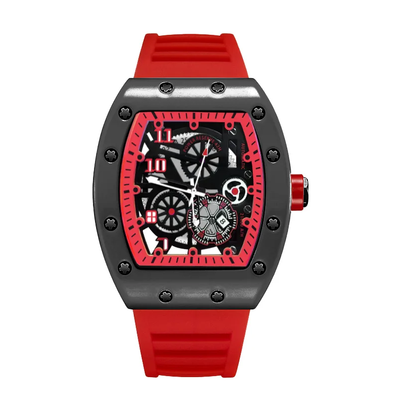 Men's Watch Sports Brand Fashion Trend Fully Automatic Quartz Wristwatch Hollow Waterproof Black Warrior Male Clock Watches - 3