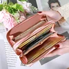 2024 New Handheld Wallet Women's Long Zipper Student Wallet Korean Edition Color blocked Large Capacity Handheld Phone Bag 5