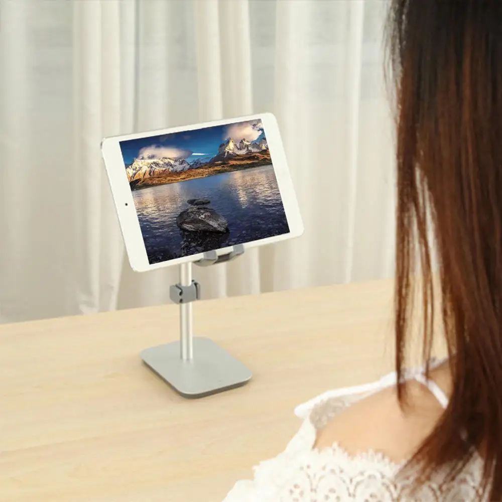 Desktop Aluminum Alloy Bracket Mobile Phone Tablet Dual Adjustment Bracket Fodable Holder for Mobile Phone Tablet