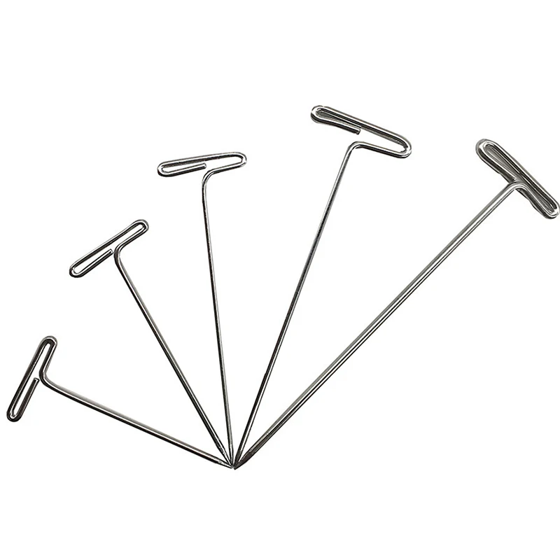 T자형 실버 스테인리스 스틸 핀, 바느질 위치 바늘, 핸드 뜨게 살롱 스타일링 가발, 수정 도구, 27mm, 32mm, 38mm, 51mm