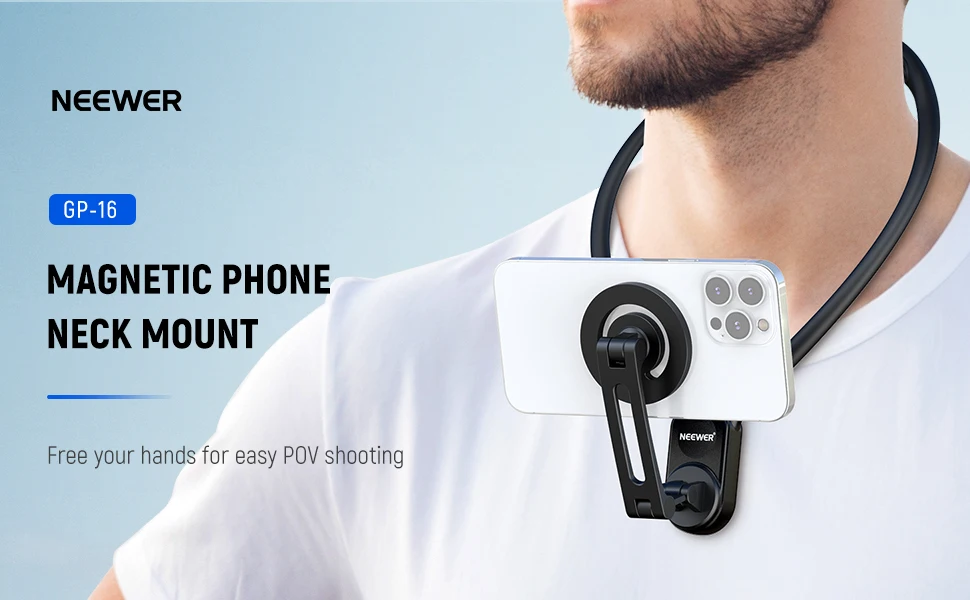 NEEWER Magnetic Neck Holder w/Hands-Free Chest Mount for /DJI/Insta360/Magsafe i