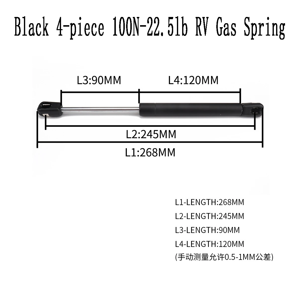 4Pc 100N-22.5Lb Car Struts Front Bonnet Hood Rear Trunk Tailgate Boot Shock Lift Strut Support Bar Gas Spring Bus Rv Campervan