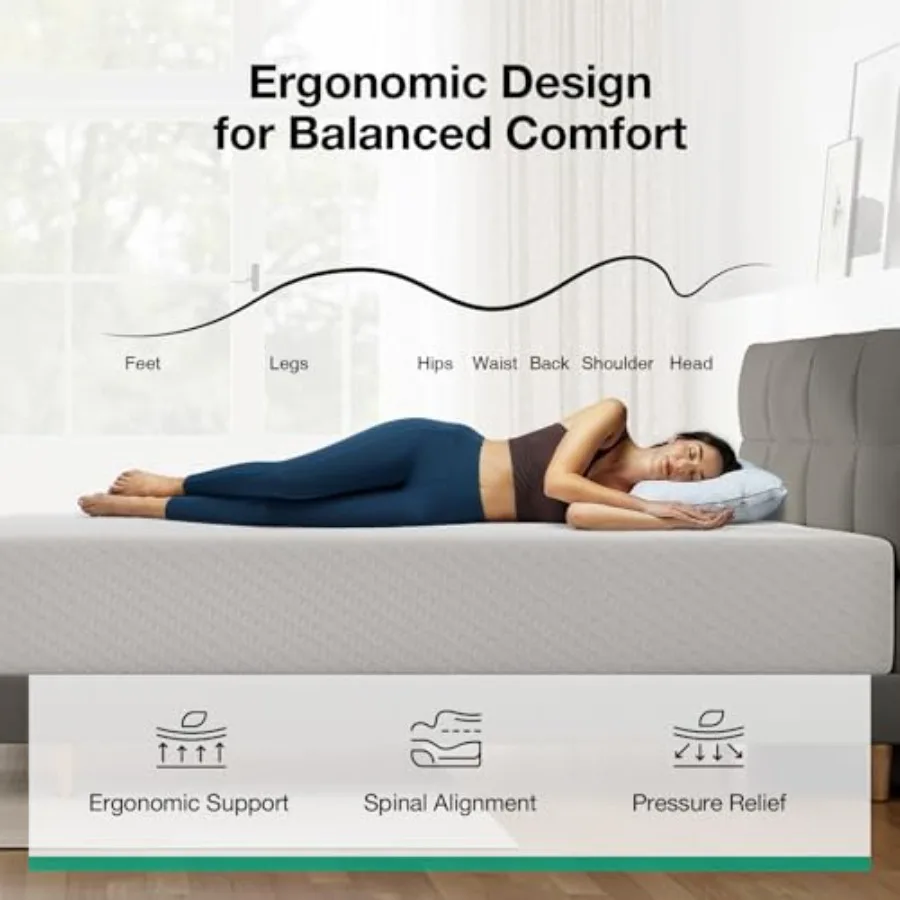 Full Size Mattress 10 Inch Memory Foam Mattress Full for Supportive Pressure Relief Removable Washable Cover CertiPURUS Certifi