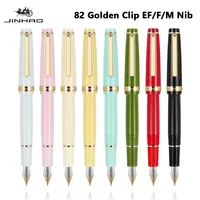 Jinhao 82 Fountain Pen Golden Clip EF/F/M Nib Acrylic Ink Pen Luxury Writing Pens for Stationery Business Office School Supplies 2